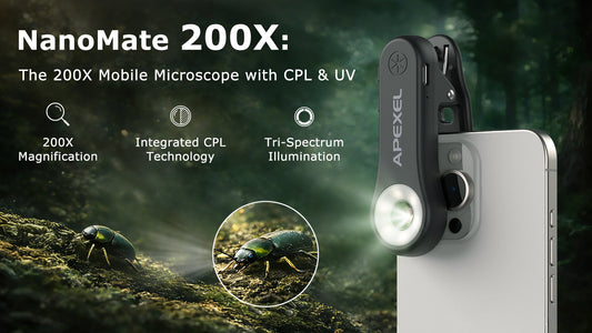 NanoMate 200X | The 200X Mobile Microscope with CPL and UV