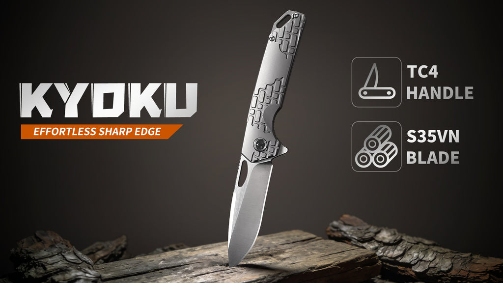 KYOKU: Pocket Knife EDC | S35VN Blade | Titanium Handle