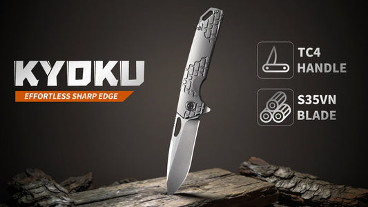 KYOKU: Pocket Knife EDC | S35VN Blade | Titanium Handle