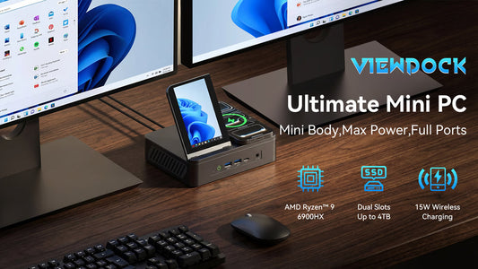 ViewDock G2: Mini PC with 4K Display and Wireless Charging