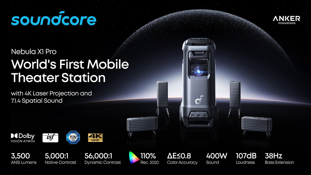 Nebula X1 Pro: Mobile Theater with 4K Projector& 7.1.4 Sound