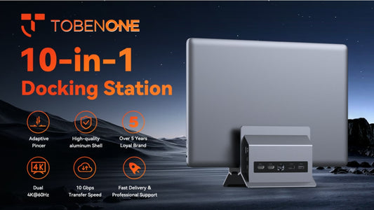 TobenONE 10-in-1 Adaptive Vertical USB C Docking Station