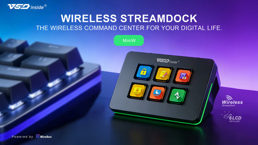 VSDinside Stream Dock MiniW | Wireless LCD Keys Control Deck
