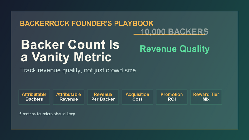 Backer Count Is a Vanity Metric - six revenue quality metrics for Kickstarter founders
