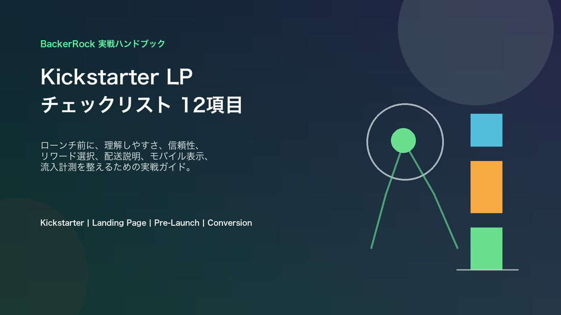 Kickstarterランディングページチェックリストのカバー画像