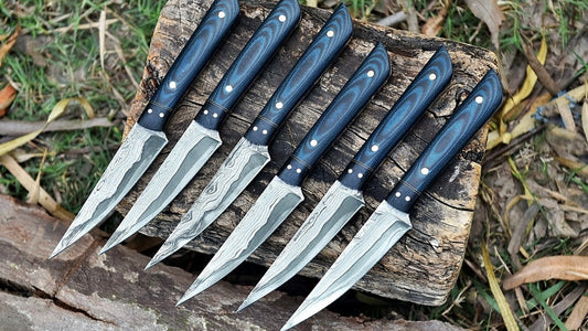 The Art of the Cut: Hand-Forged Damascus Steak Knife Set