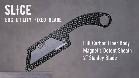 SLICE: Compact EDC Utility Fixed Blade with Magnetic Sheath