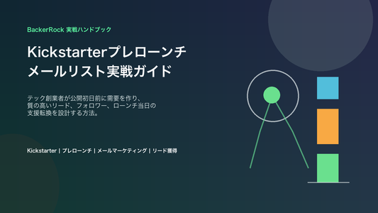 Kickstarterプレローンチメールリスト実戦ガイドのカバー画像