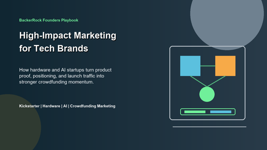 BackerRock Founders Playbook cover for High-Impact Marketing for Tech Brands: A Kickstarter Launch Playbook