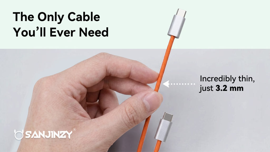 Sanjinzy Gen4 | 240W Hyper-Thin Metal USB-C Cable