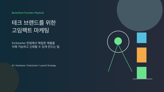 테크 브랜드를 위한 고임팩트 마케팅: Kickstarter 런칭 플레이북 BackerRock 창업자 실전 핸드북 커버 이미지