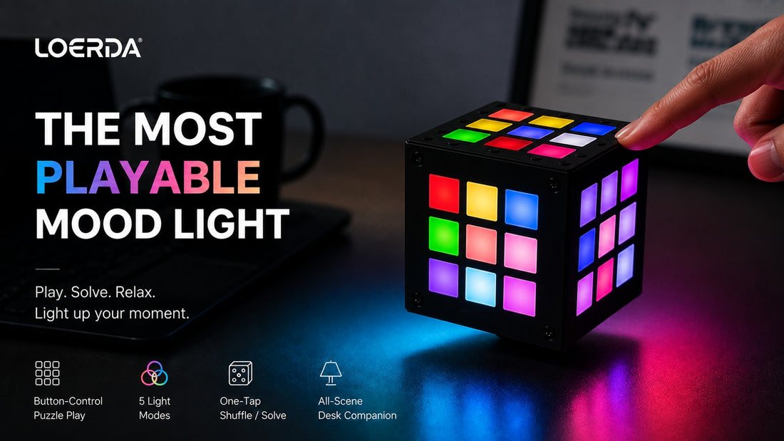 LOERDA Aurora Cube: A Button-Control Puzzle That Doubles as a Desk Light