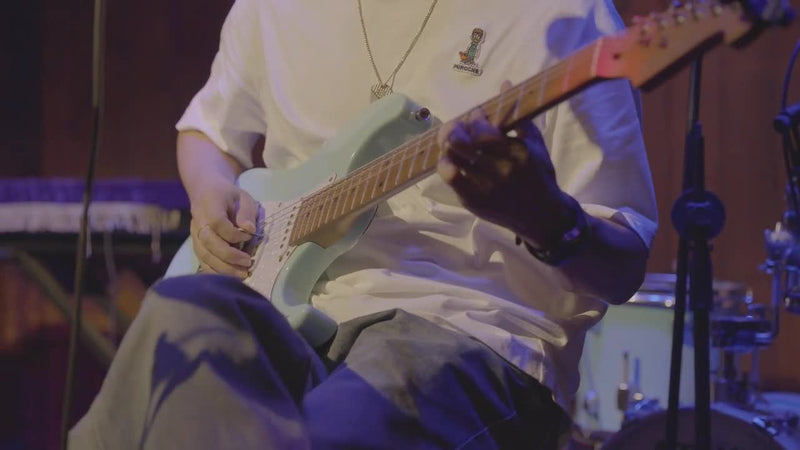 VIBEE guitar pick official Kickstarter video cover showing a guitarist playing
