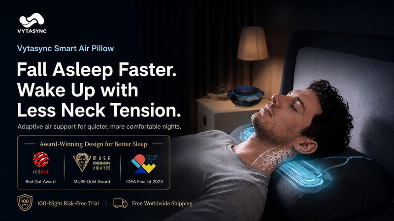 Vytasync Smart Air Pillow: Adaptive Air Support for Neck Comfort and Better Bedtime Relaxation