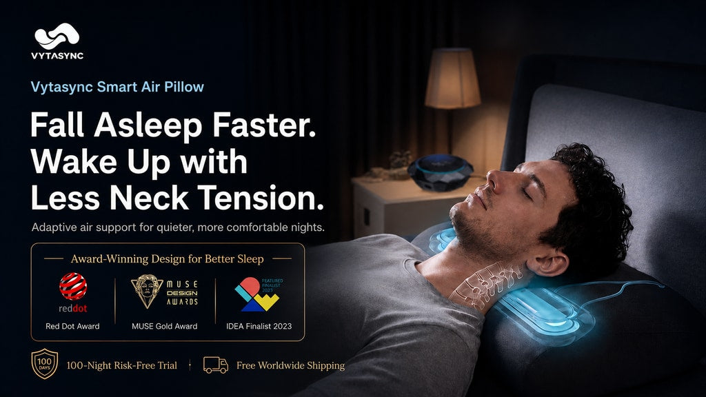 Vytasync Smart Air Pillow: Adaptive Air Support for Neck Comfort and Better Bedtime Relaxation