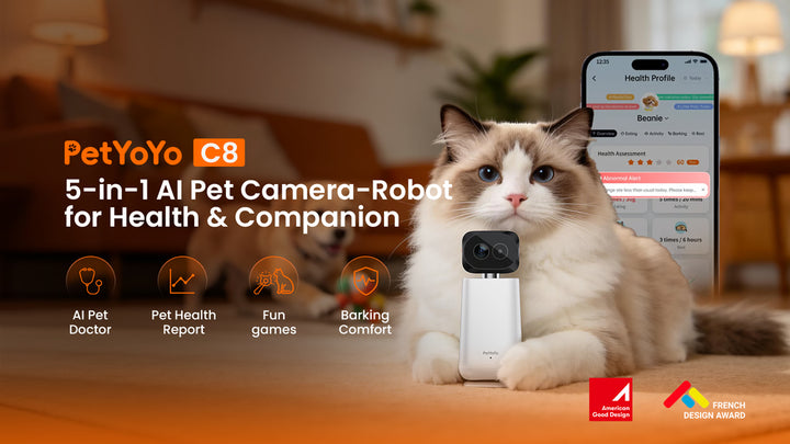 PetYoYo: 5-in-1 AI Pet Camera-Robot for Health & Companion
