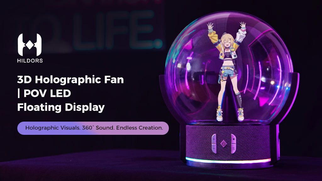 Hildors 3D Holographic Fan| POV LED Floating Display