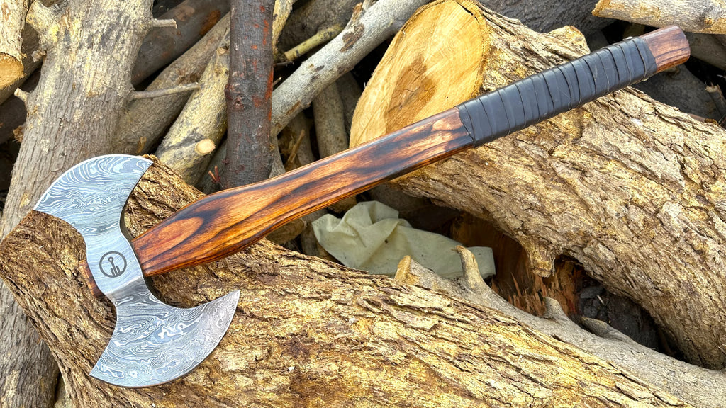 Rive - Handmade Damascus Double-Bit Axe