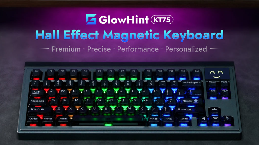 GlowHint KT75: Hall Effect Rapid Trigger Magnetic Keyboard