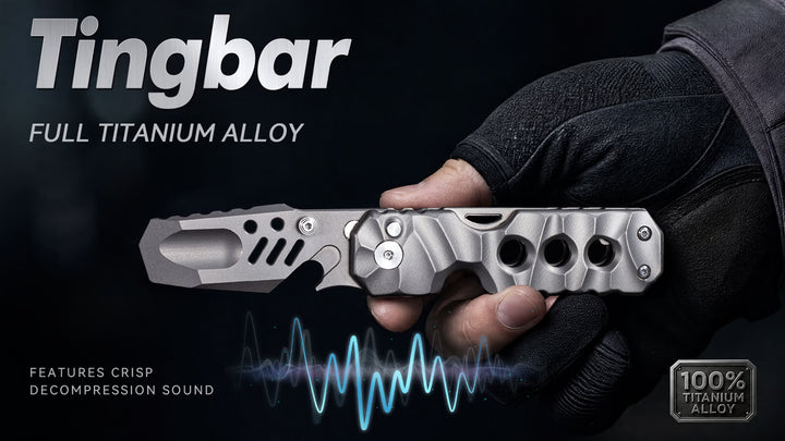 TingBar: Titanium Folding Pry Bar with Tuning Fork Sound