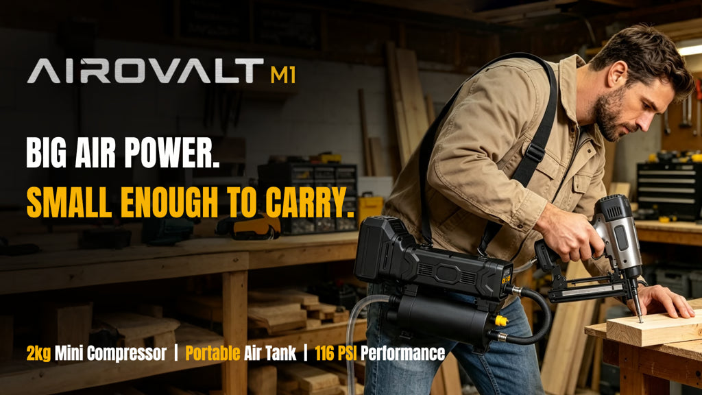 AIROVALT M1: The Mini Air Compressor Engineered To Move