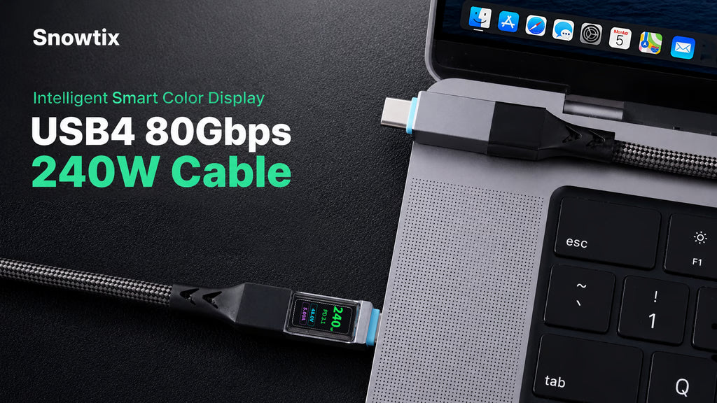 Snowtix: The 240W Intelligent Smart Color Display USB4 Cable