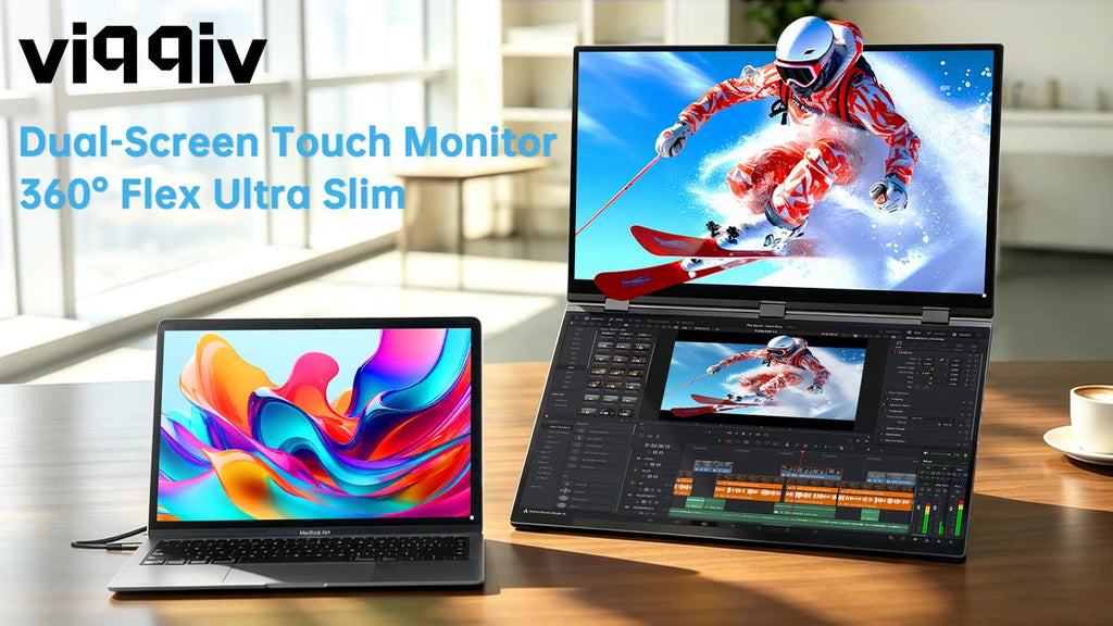 Viqqiv Dual-Screen Touch Monitor | 360° Flex Ultra Slim