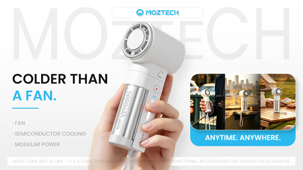 MOZTECH Space Fan: Cooling Fan & Power Bank in One